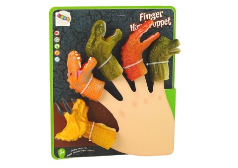 LEAN Toys Pacynki na Palce Dinozaury Zwierzęta 5 Szt.
