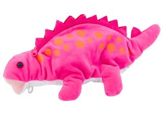LEAN Toys Pluszowy Dinozaur Piórnik Schowek Zawieszka Różowy