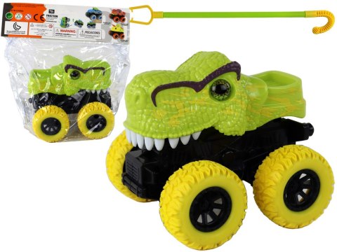 LEAN Toys Pojazd Terenowy Pchacz Tyranozaur Rex Gumowe Koła Zielony
