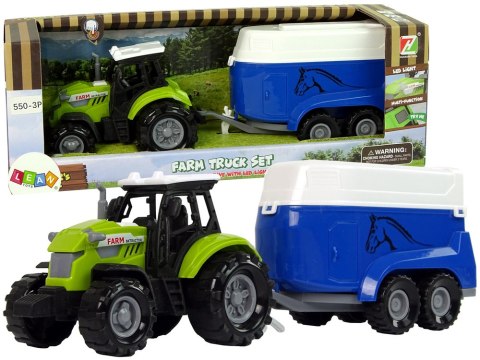 LEAN Toys Traktor z Przyczepka Dla Konia Dźwięk Zielony Farma