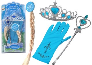 LEAN Toys Zestaw Akcesoriów Księżniczki Różdżka Rękawiczka Korona Królowa Śniegu