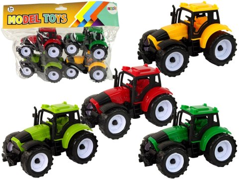 LEAN Toys Zestaw Traktorów Rolniczych Farma 4 Sztuki Kolorowe