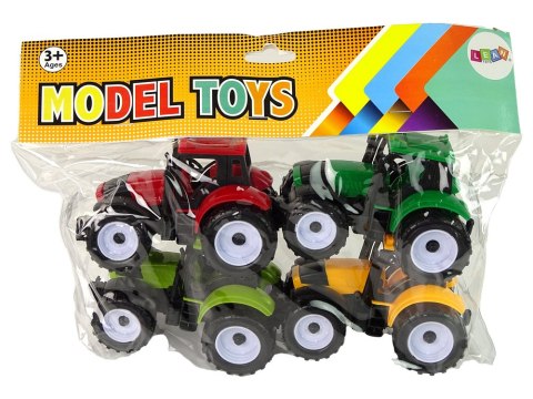 LEAN Toys Zestaw Traktorów Rolniczych Farma 4 Sztuki Kolorowe