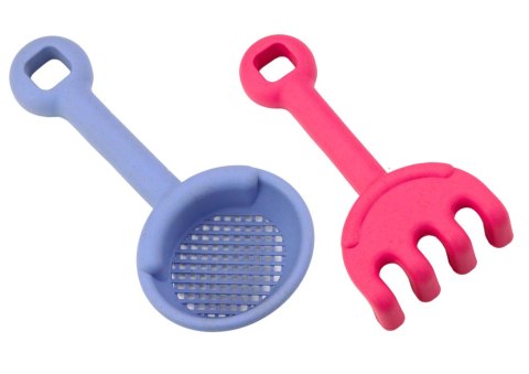 LEAN Toys Zestaw Zabawek Do Piasku Wiaderko Młynek Sitko foremki Pastelowy