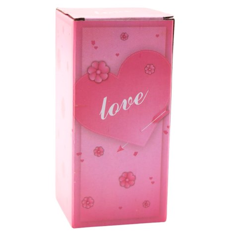 LEAN Wieczna Róża w Kopule z Oświetleniem LED Czerwona z Serduszkiem 18,5x8cm
