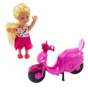 LEAN TOYS Zestaw Mini Laleczka Lalka Skuter Kask Różowy