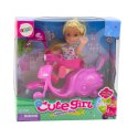 LEAN TOYS Zestaw Mini Laleczka Lalka Skuter Kask Różowy