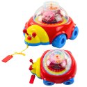 LEAN Toys Biedronka Jeżdżąca Do Ciągnięcia Z Kulkami I Zegarem Kolorowa