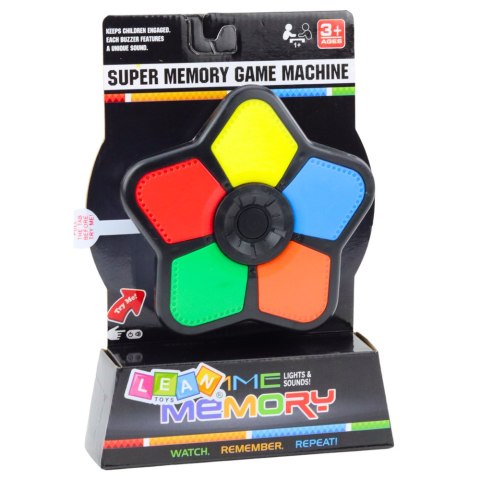 LEAN Toys Elektroniczna Gra Logiczna Memory Gwiazdka Zręcznościowa Światła Dźwięki