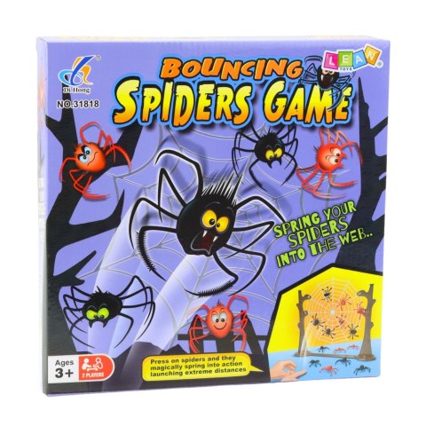 LEAN Toys Gra Zręcznościowa Rodzinna Skaczące Pająki Pajęczyna