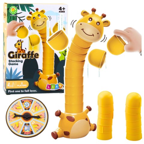 LEAN Toys Gra Zręcznościowa Układanie Kubeczków Żyrafa Koło Fortuny