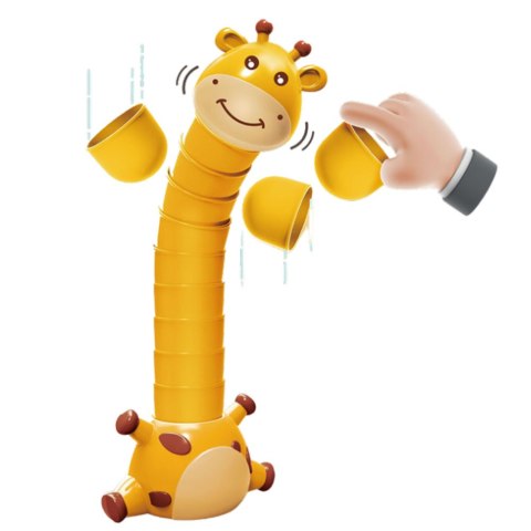 LEAN Toys Gra Zręcznościowa Układanie Kubeczków Żyrafa Koło Fortuny