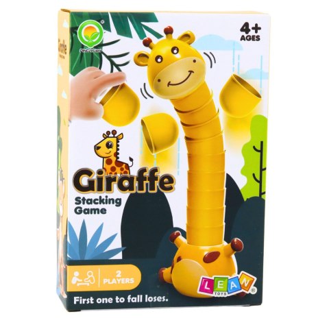 LEAN Toys Gra Zręcznościowa Układanie Kubeczków Żyrafa Koło Fortuny