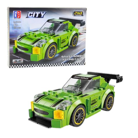 LEAN Toys Klocki Konstrukcyjne 2w1 Auto Robot Napęd Pull-Back 194-216 el. Mix