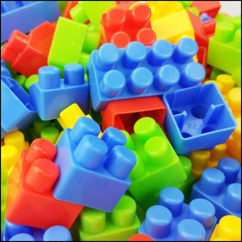 LEAN Toys Klocki W Pudełku Edukacyjne Duże Budowlane Zestaw Kolorowe 60 ele.