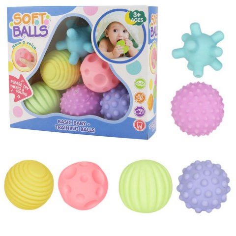 LEAN Toys Piłki Sensoryczne Dla Dzieci Edukacyjne Miękkie Kolorowe 6szt LEAN Toys Piłki Sensoryczne Dla Dzieci Edukacyjne Miękkie Kolorowe 6szt