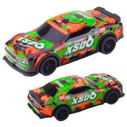 LEAN Toys Samochód Wyścigowy XS06 Napęd Światła Dźwięki Pomarańczowy Niebieski