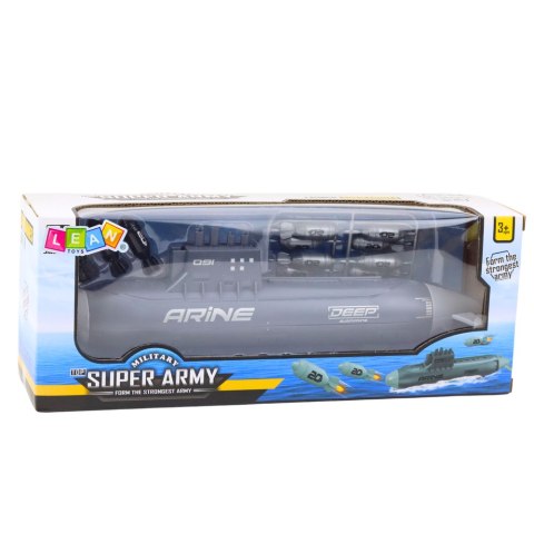 LEAN Toys Statek Łódź Podwodna Strzelająca Torpedami Napęd Ciemnoszara 28cm