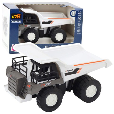 LEAN Toys Wywrotka Ciężarówka Budowlana Metalowe Elementy Napęd Biała