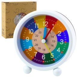 LEAN Toys Zegar Budzik Dziecięcy Edukacyjny Kwarcowy Minuty Sekundy Kolorowy 9cm