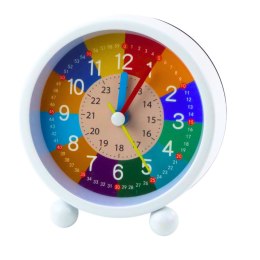LEAN Toys Zegar Budzik Dziecięcy Edukacyjny Kwarcowy Minuty Sekundy Kolorowy 9cm
