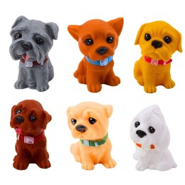 LEAN Toys Zestaw Figurek Urocze Pieski Szczeniaczki Gumowe 8cm 6szt