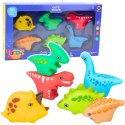 LEAN Toys Zestaw Zabawek Do Kąpieli Dinozaury Gumowe Kolorowe 6szt