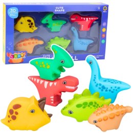 LEAN Toys Zestaw Zabawek Do Kąpieli Dinozaury Gumowe Kolorowe 6szt