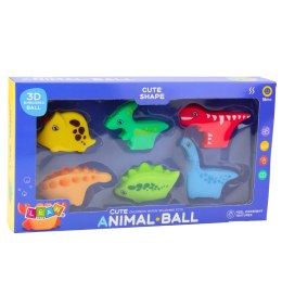 LEAN Toys Zestaw Zabawek Do Kąpieli Dinozaury Gumowe Kolorowe 6szt