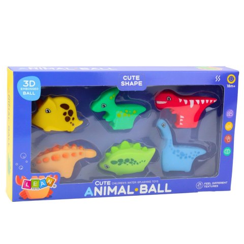 LEAN Toys Zestaw Zabawek Do Kąpieli Dinozaury Gumowe Kolorowe 6szt LEAN Toys Zestaw Zabawek Do Kąpieli Dinozaury Gumowe Kolorowe 6szt