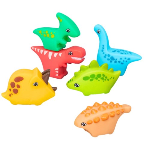 LEAN Toys Zestaw Zabawek Do Kąpieli Dinozaury Gumowe Kolorowe 6szt LEAN Toys Zestaw Zabawek Do Kąpieli Dinozaury Gumowe Kolorowe 6szt