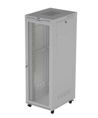 Szafa instalacyjna rack stojąca 19" 47U 800x1200 szara drzwi perforowane LCD ( flat pack) V2 Lanberg