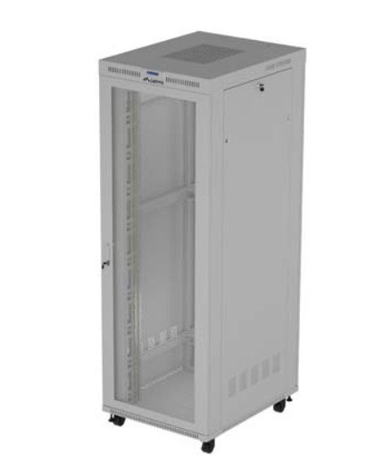 Szafa instalacyjna rack stojąca 19" 47U 800x1200 szara drzwi perforowane LCD ( flat pack) V2 Lanberg