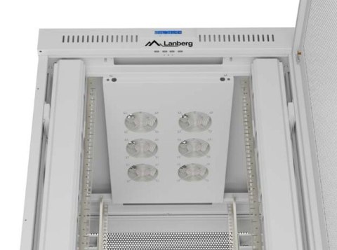 Szafa instalacyjna rack stojąca 19" 47U 800x1200 szara drzwi perforowane LCD ( flat pack) V2 Lanberg
