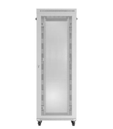 Szafa instalacyjna rack stojąca 19" 47U 800x1200 szara drzwi perforowane LCD ( flat pack) V2 Lanberg