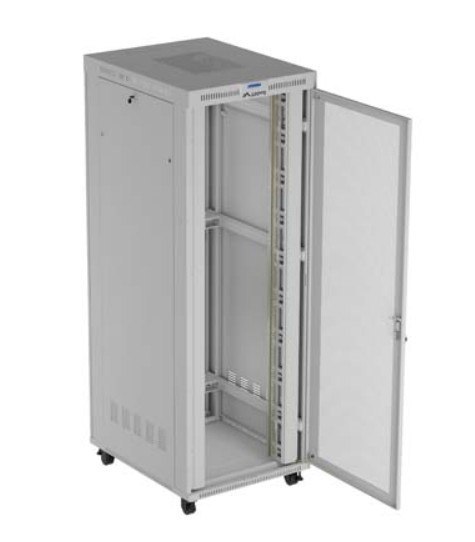 Szafa instalacyjna rack stojąca 19" 47U 800x1200 szara drzwi perforowane LCD ( flat pack) V2 Lanberg