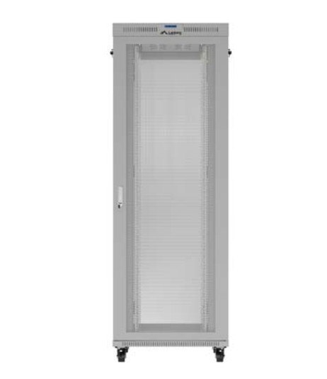 Szafa instalacyjna rack stojąca 19" 47U 800x1200 szara drzwi perforowane LCD ( flat pack) V2 Lanberg