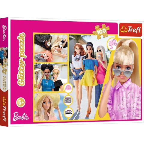 Puzzle - 100 Glitter - Brokatowa Barbie - Trefl 14830