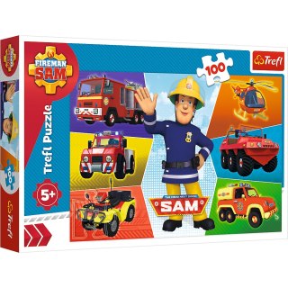 Puzzle - 100 - Pojazdy Strażaka Sama - Trefl 16354
