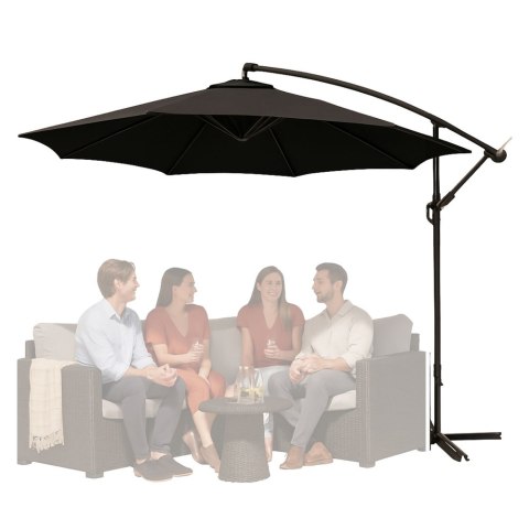 LEAN Parasol Ogrodowy Boczny Z Regulacją Pochyłu Pokrowiec 350 x 250cm Antracyt