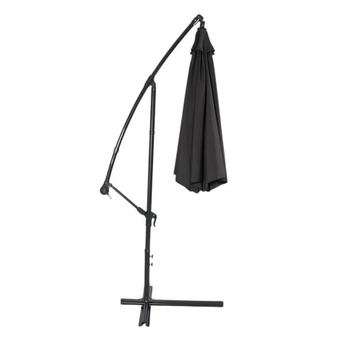 LEAN Parasol Ogrodowy Boczny Z Regulacją Pochyłu Pokrowiec 350 x 250cm Czarny