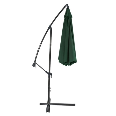 LEAN Parasol Ogrodowy Boczny Z Regulacją Pochyłu Pokrowiec 350 x 250cm Zielony