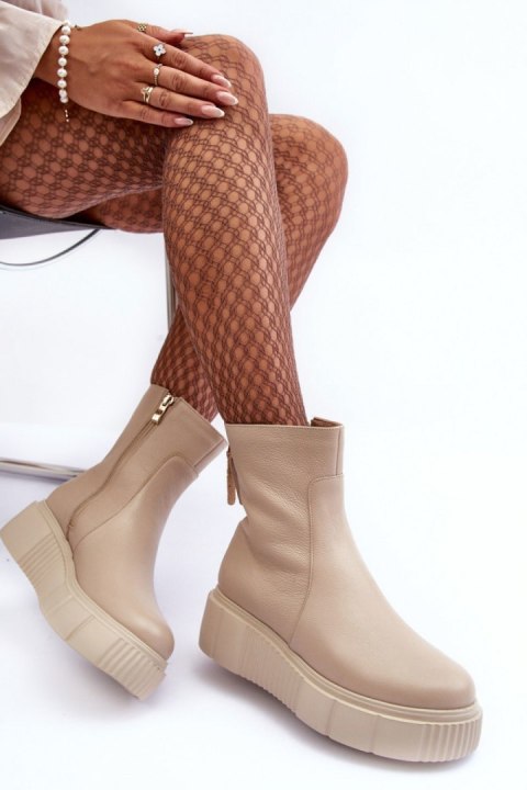 Botki Model Lemar Jenefer 60369 Beige - Step in style