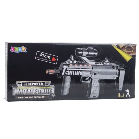 LEAN Toys Karabin Zabawkowy Broń Światła Dźwięki Celownik Czarny 41cm