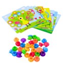 LEAN Toys Układanka Guzikowa Mozaika Kreatywna Kolorowa 12 Plansz 46 Guzików