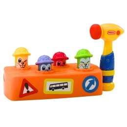 LEAN Toys Zabawka Interaktywna Kolorowy Tłuczek Młotek Chomiki Roboty Drogowe