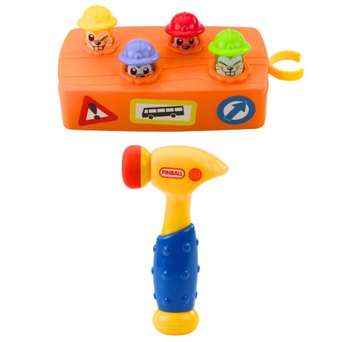 LEAN Toys Zabawka Interaktywna Kolorowy Tłuczek Młotek Chomiki Roboty Drogowe
