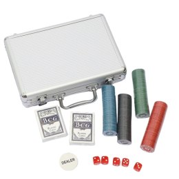 LEAN Toys Zestaw Do Gry W Pokera Profesjonalny Aluminiowa Walizka 500 el.