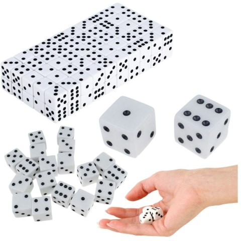 LEAN Toys Zestaw Kości Do Gry Kostki Klasyczne 1-6 Oczek Białe 100szt. LEAN Toys Zestaw Kości Do Gry Kostki Klasyczne 1-6 Oczek Białe 100szt.