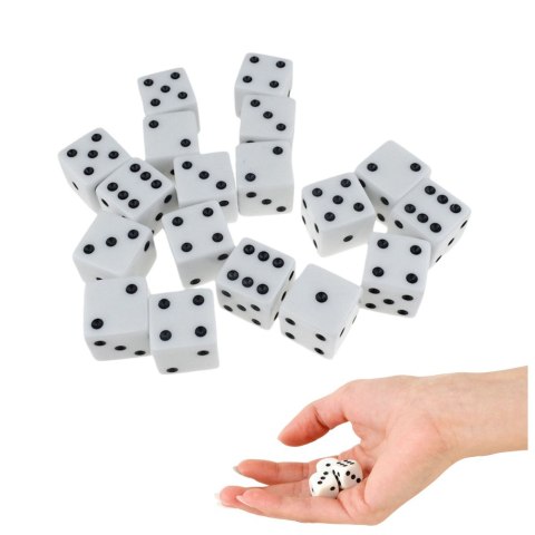 LEAN Toys Zestaw Kości Do Gry Kostki Klasyczne 1-6 Oczek Białe 100szt. LEAN Toys Zestaw Kości Do Gry Kostki Klasyczne 1-6 Oczek Białe 100szt.